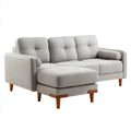 Canapé d'angle gauche 3 places gris clair en polyester 250 x 160 x 90 cm