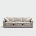 Canapé droit 3 places beige en polyester rectangulaire 220 x 95 x 85 cm