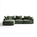 Canapé d'angle gauche 3 places vert foncé en velours de polyester 290 x 170 x 85 cm