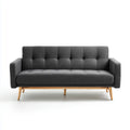 Canapé 3 places gris anthracite en polyester avec pieds en hévéa massif 190 x 82 x 84 cm