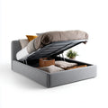 Lit coffre 160 x 200 cm gris en polyester forme rectangulaire