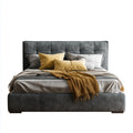 Lit coffre 180 x 200 cm gris anthracite en velours polyester rectangulaire